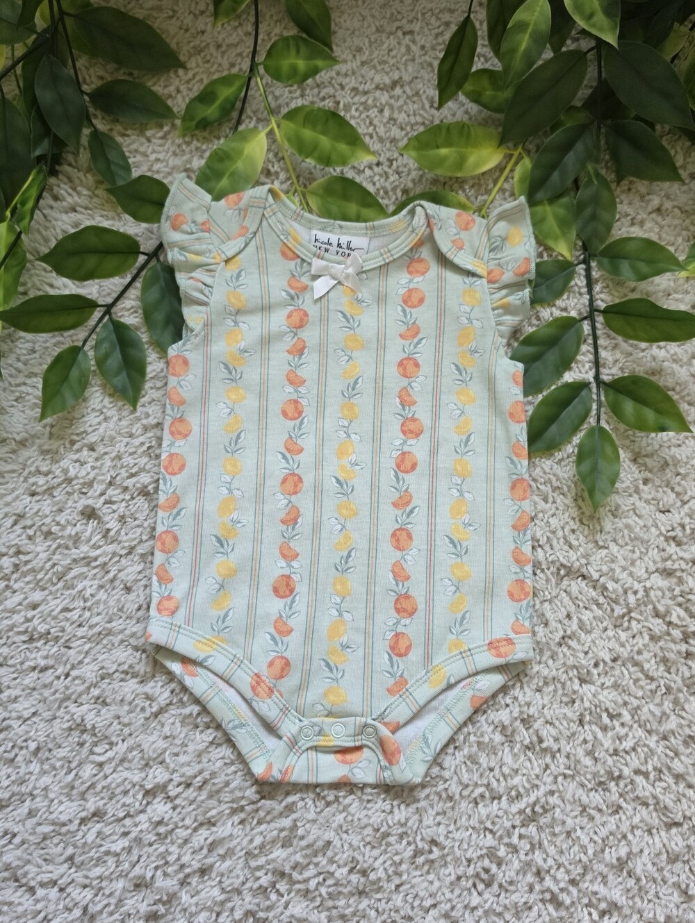 Baby Girl Ruffled Fruit Onesie (6-9 Months)